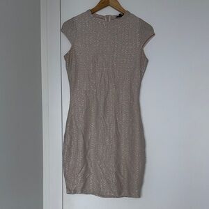 River Island Sparkling Beige Mini Dress